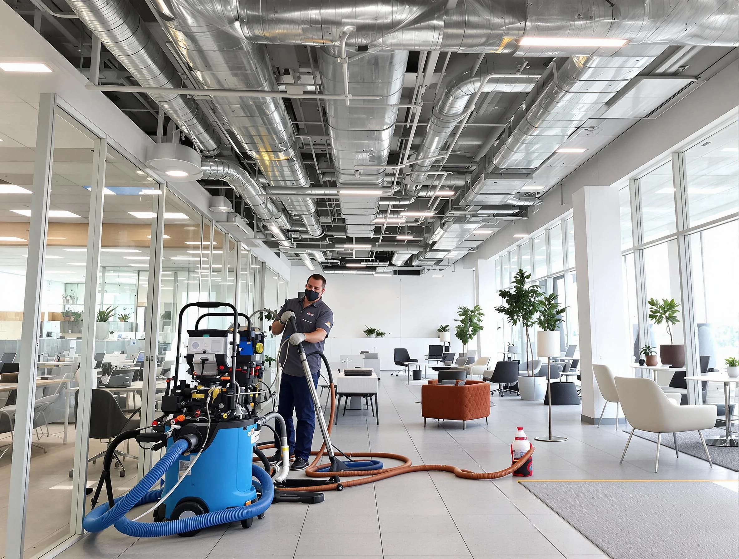 Kirtland AFB Air Duct Cleaning team conducting comprehensive commercial duct cleaning at a business location in Kirtland AFB