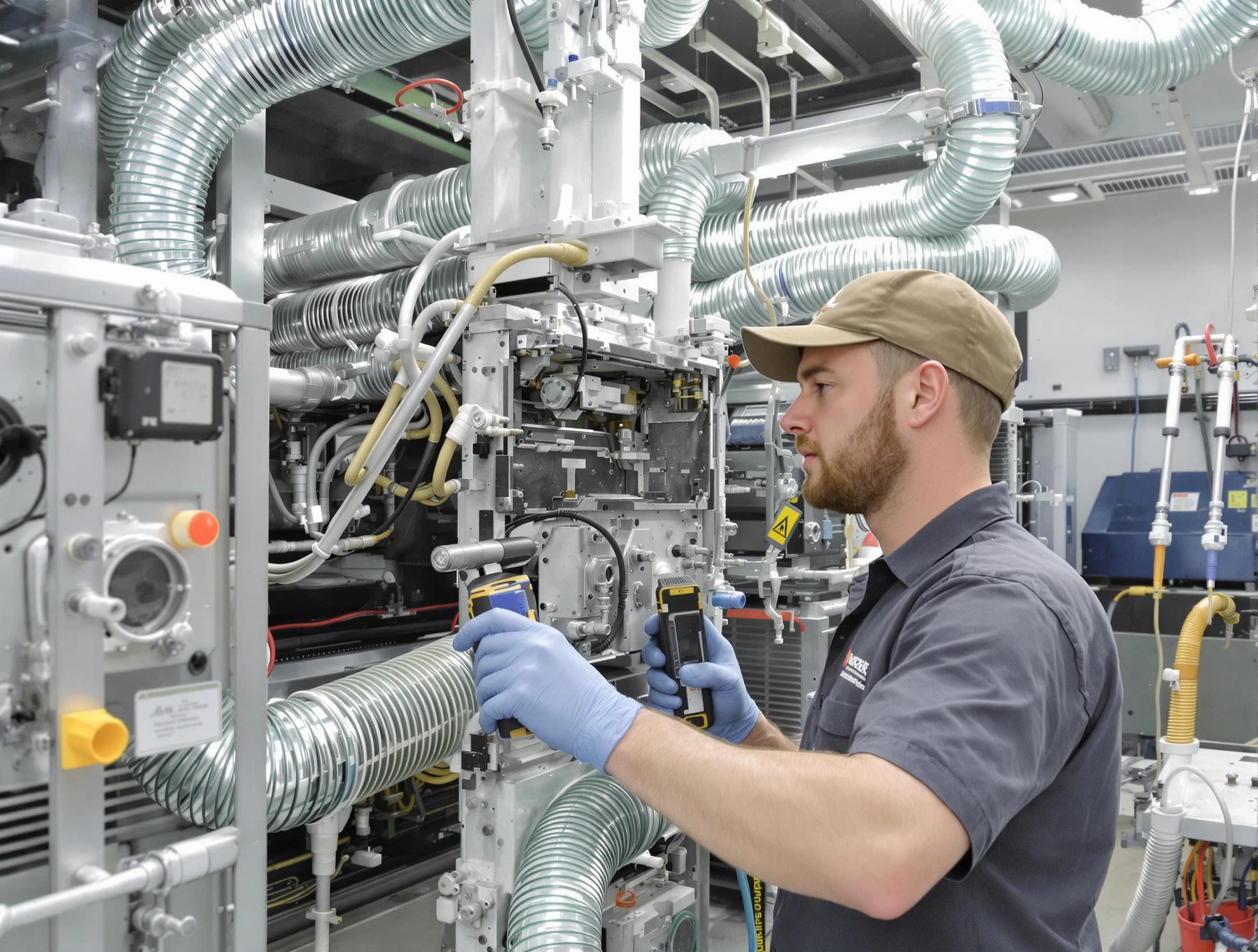 Kirtland AFB Air Duct Cleaning technician performing precision commercial coil cleaning at a business facility in Kirtland AFB