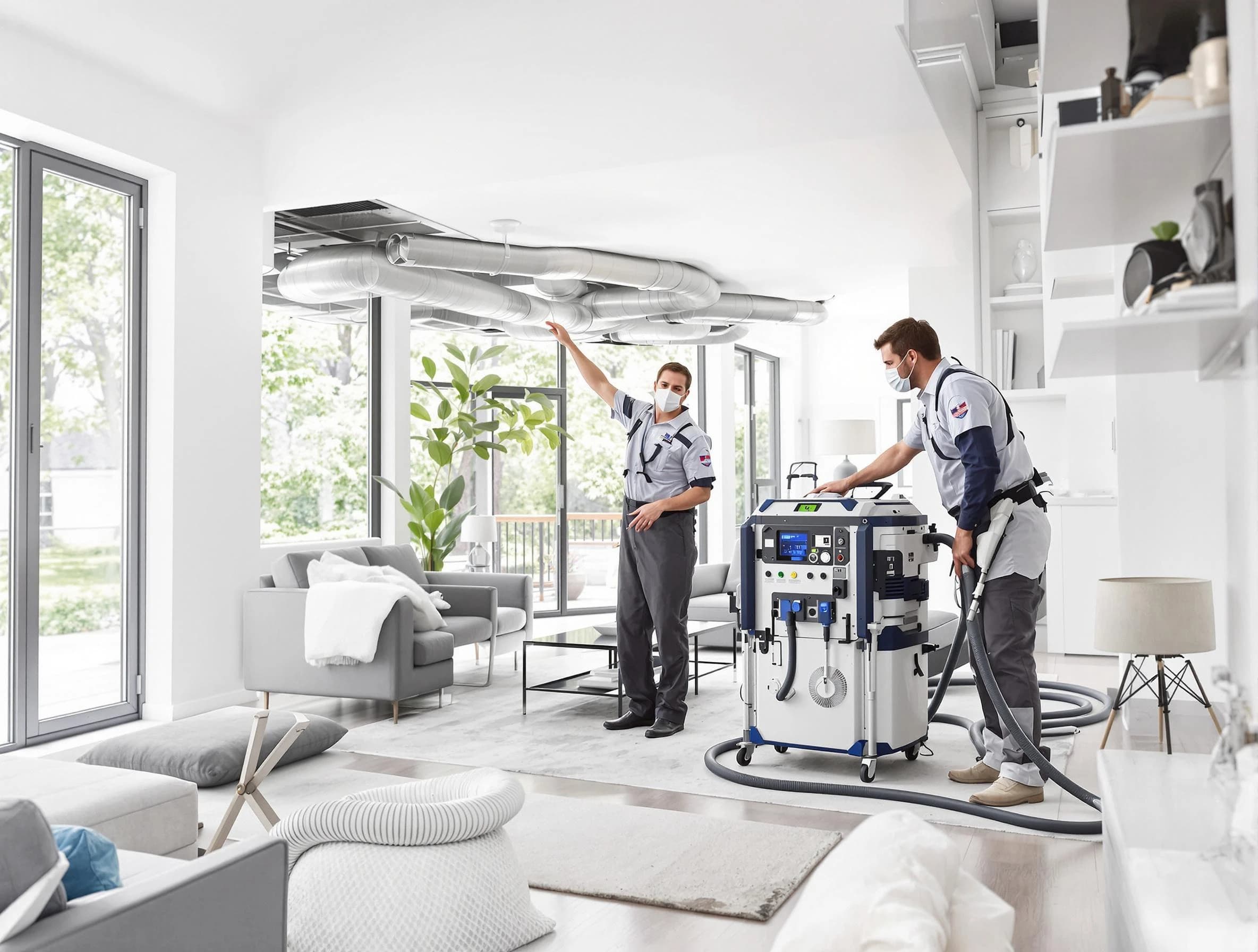 Kirtland AFB Air Duct Cleaning professional conducting pure air duct cleaning with state-of-the-art equipment in Kirtland AFB